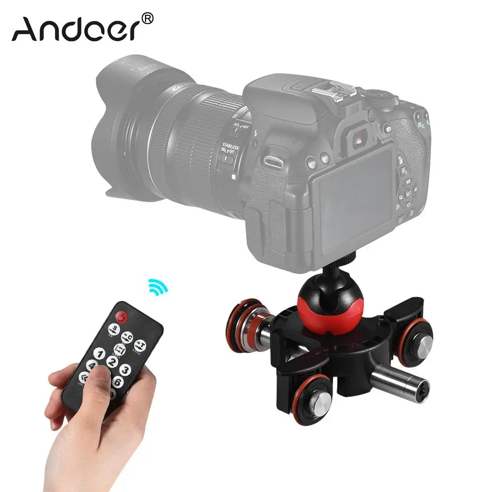 Andoer Mini Motorized Video Slider Track w/ Swivel Ball Head/ Phone