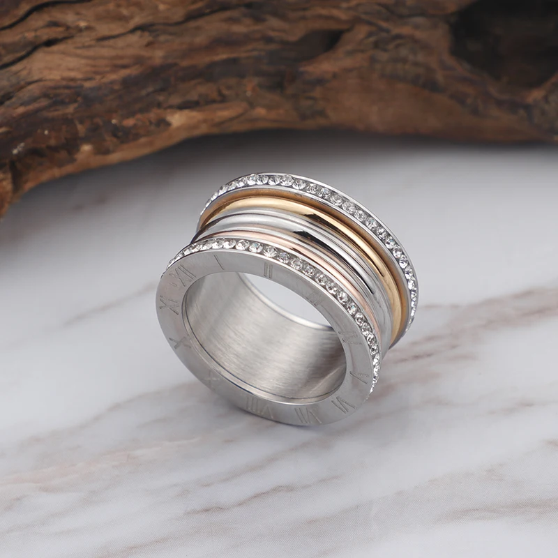 Kalen Новые 3 Цвета из нержавеющей стали ювелирные изделия Bague Femme модное кубическое