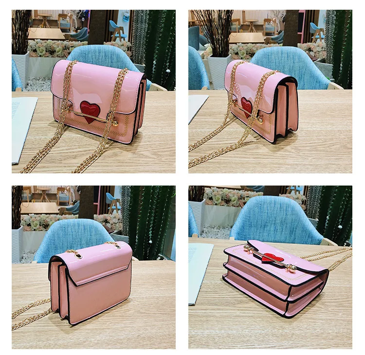 Girls Cute Heart  Bag Pink Crossbody Bao Bao Bag Fashion Designer Shoulder Handbag (16)