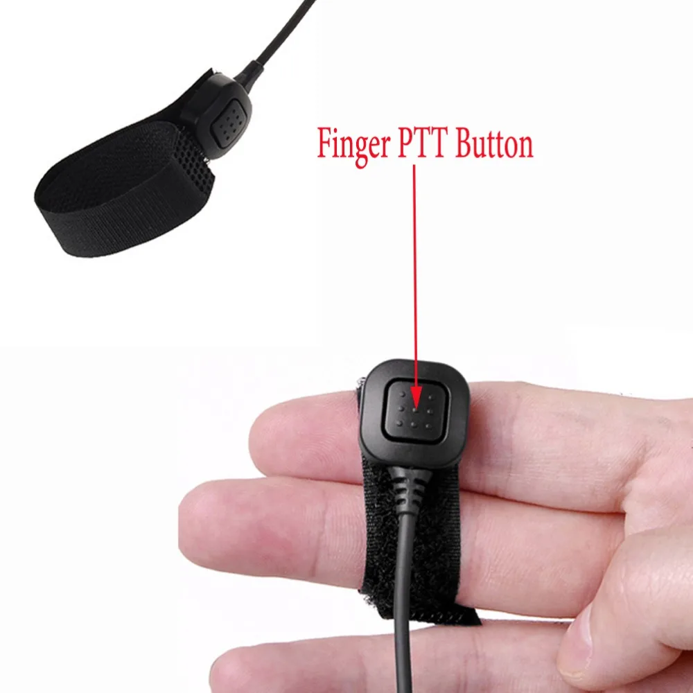 Throat Microphone Vibration Headset Mic PTT Headphone Earpiece for Two Way Radio Yaesu VX-3R VX-5R VX-210 FT50R FT60R Walkie Talkie (8)