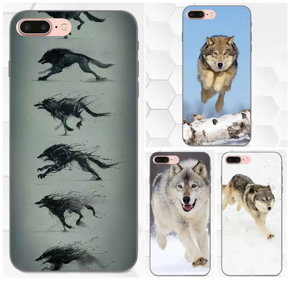 Оболочка Чехол для телефона Apple iPhone 4 4S 5 5S SE 6 6S 7 8 Plus X XS Max XR Wolf Running|Бамперы| |