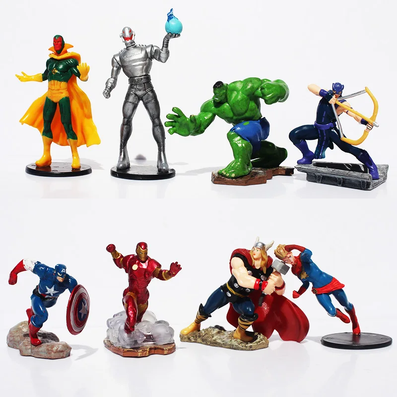 

The Avengers Age of Ultron Hulk Iron Man Thor Captain American Hawkeye PVC Action Figures Model Toys Gifts Free Shipping