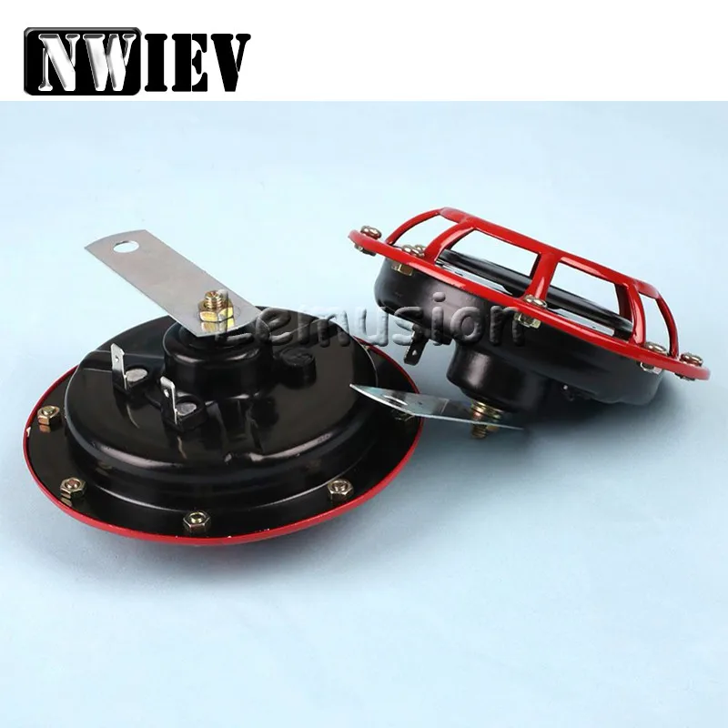 NWIEV Car Horn Red Electric Blast Tone Horn Kit For Kia Rio K2 Ceed