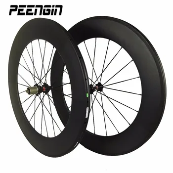

new style brisk bike wheels 700C Carbon road clincher RIM Tubeless compatible 23mm u wide 88mm bike for sale from xiamen factory