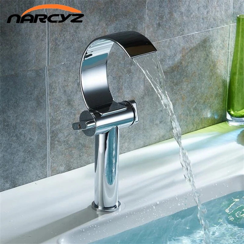 Narcyz New Style Basin Faucets Bathroom Waterfall Faucet Chrome
