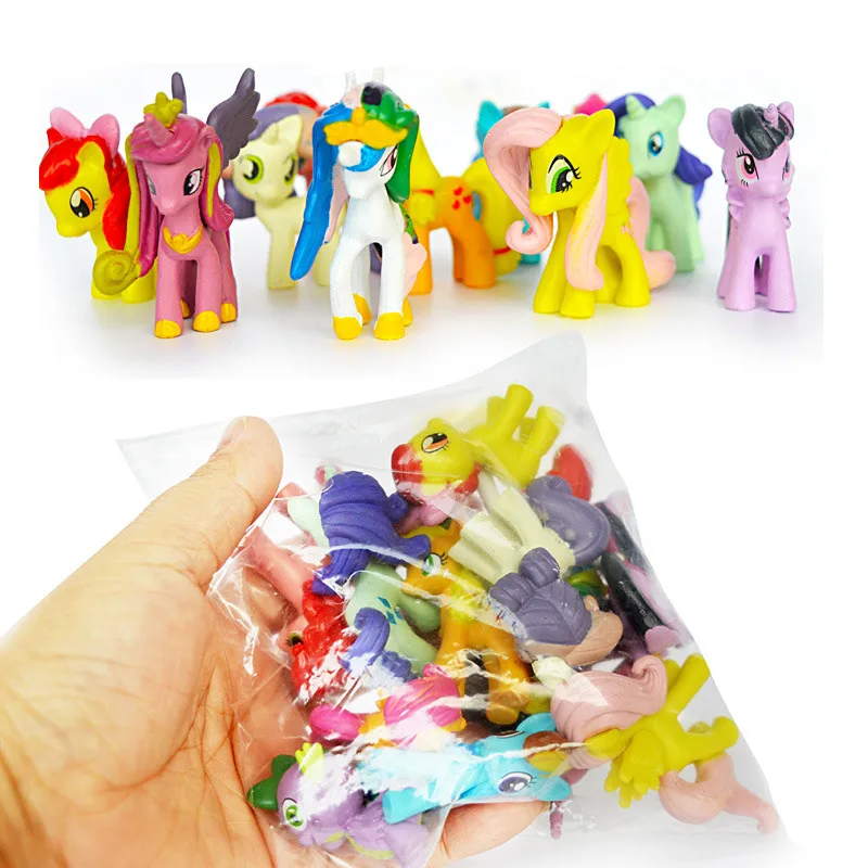 12pcs/set Unicorn Horses Cute Rainbow Dash Horse Princess Unicorn Toys For Children Horse Toy for Girls Doll Birthday Gift