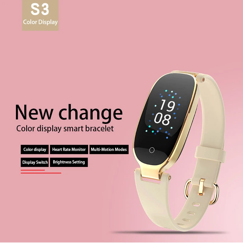 

Bluetooth Waterproof S3 Smart Watch Color Screen Fashion Women Connect Watch Heart Rate Monitor Fitness Bracelet Smartwatch Saat