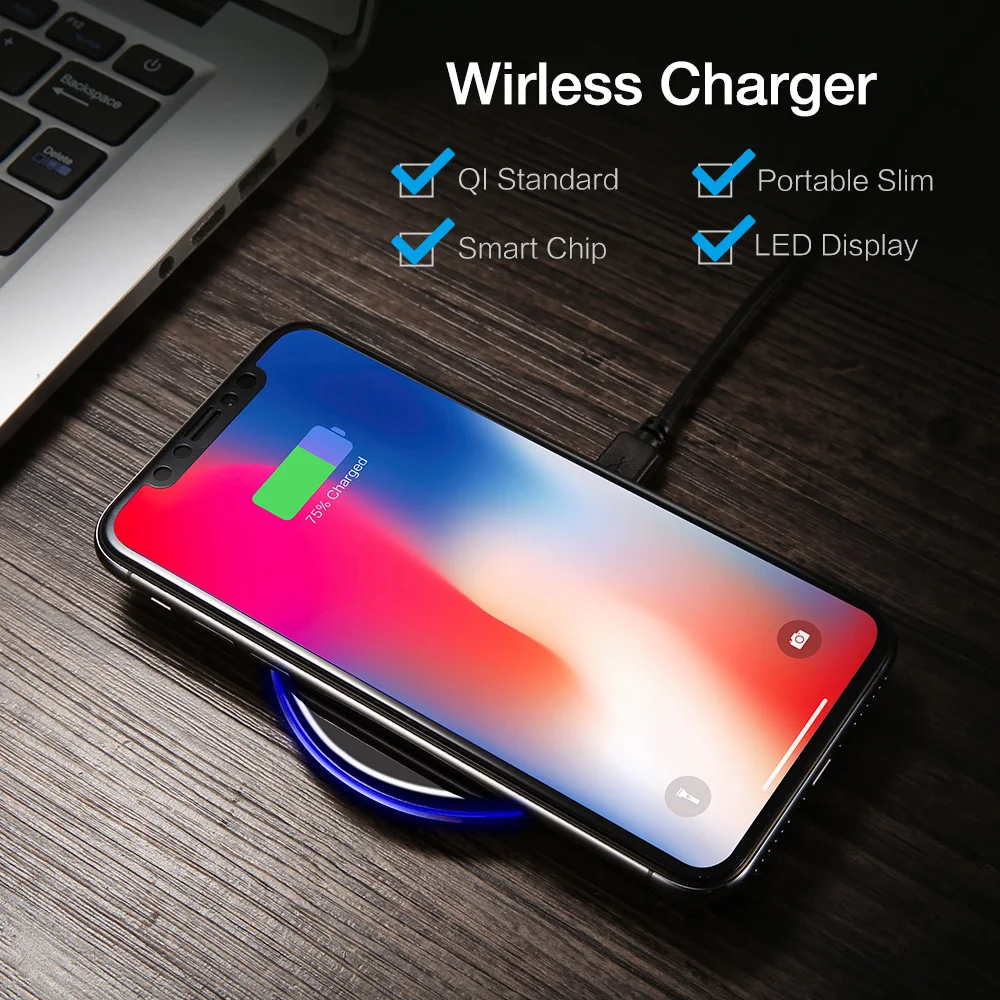 RAXFLY Qi Wireless Charger 10W stand For iPhone X 8 Plus USB quick Fast Charging pad For Samsung S8 Plus S7 S6 edge Note 8 Dock 