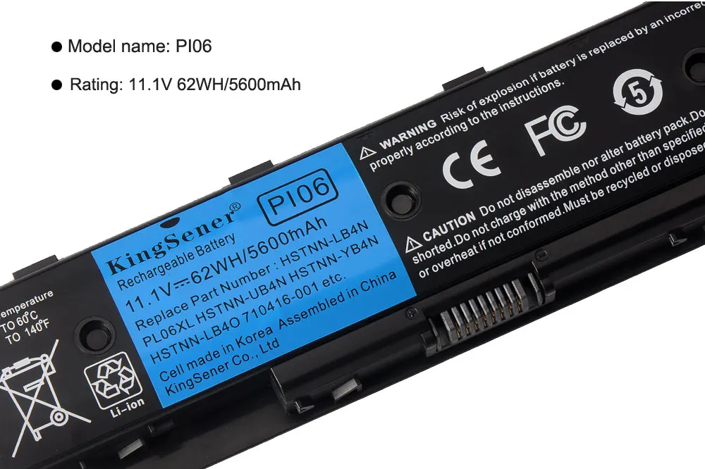 Kingsener Pi06 Bateria para hp Pavilion 14 15 para Envy 14t 15 15t 15z 14z 17 17t m7 Hstnn-lb4n Lb4o Hstnn-yb4n Hstnn-yb4o Pi09 - Imagem 6