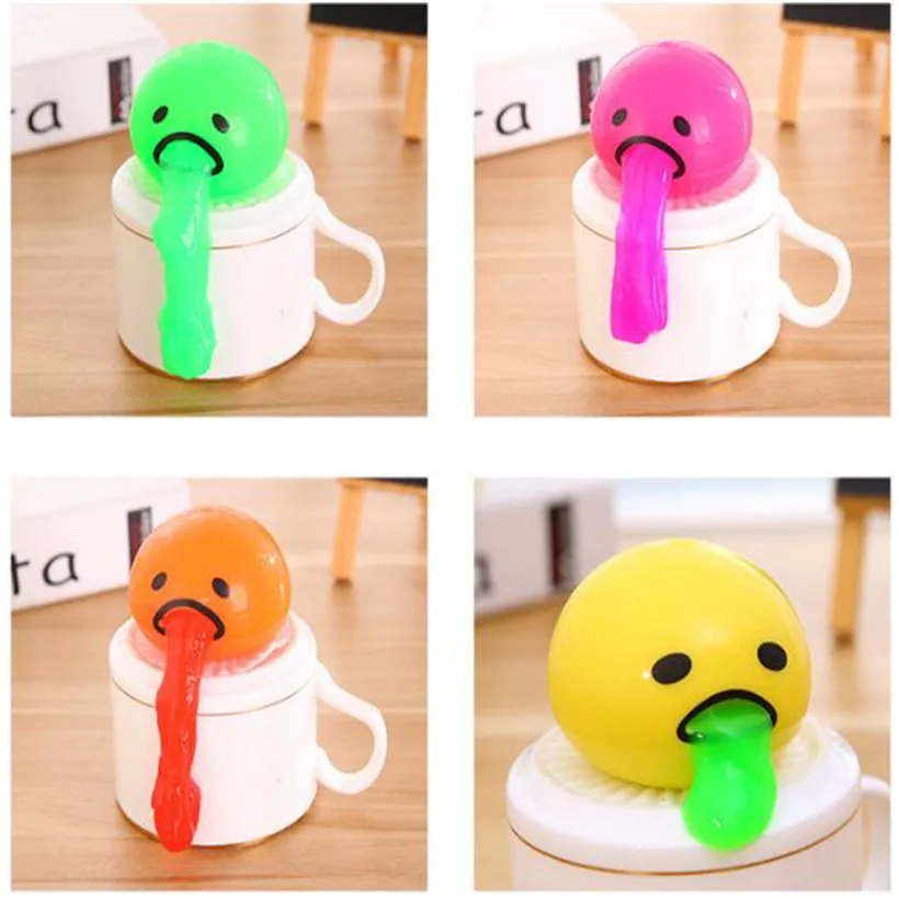 New AntiStress Squishy Vomitive Vomiting Egg Mucus Toy Egg Yolk