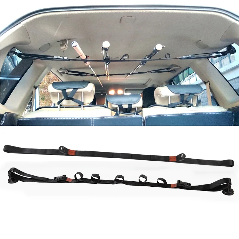 

2019 Fishing Rod Holder Fly Fishing Vehicle Car Rod Holder Belt Strap Fishing Pole Rack Bracket With Suction Cup Fishing Acc