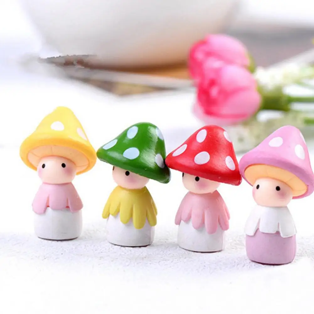 Lovely Mushroom Doll Micro Landscape Bonsai Dollhouse Home Decor Gift Fairy Garden Miniatures Decoration Crafts | Дом и сад