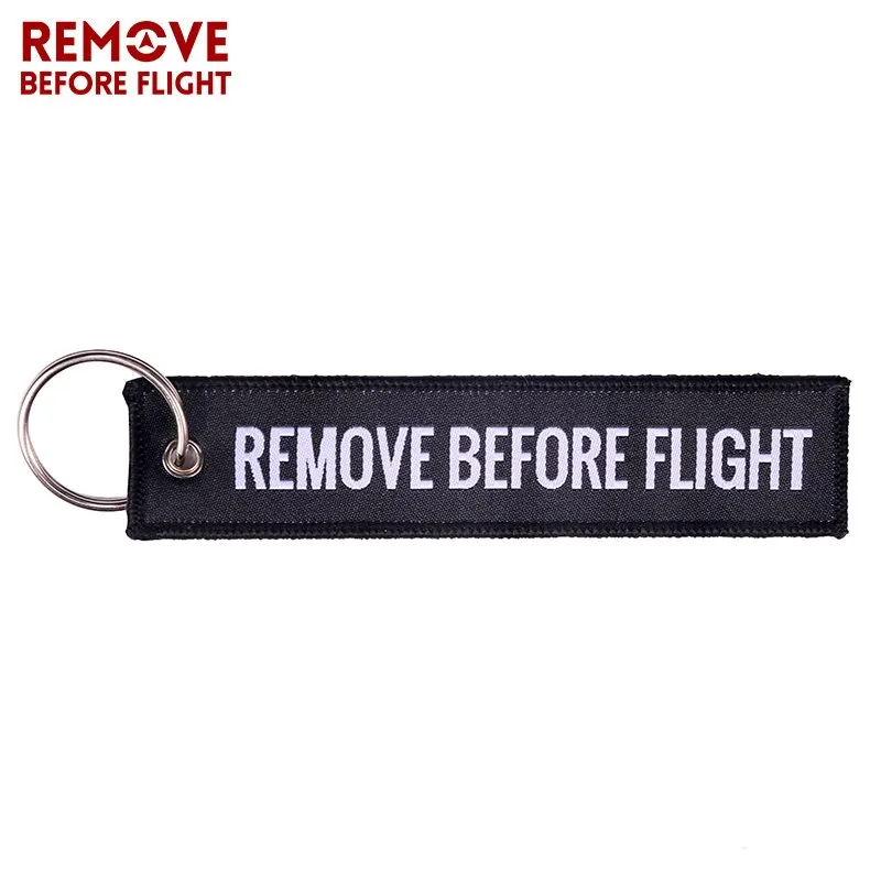 3 шт./лот Модные украшения remove Before Flight черный с белые буквы Плетеный брелок авиации подарки 5,12 ''* 1,10'' брелки для ключей