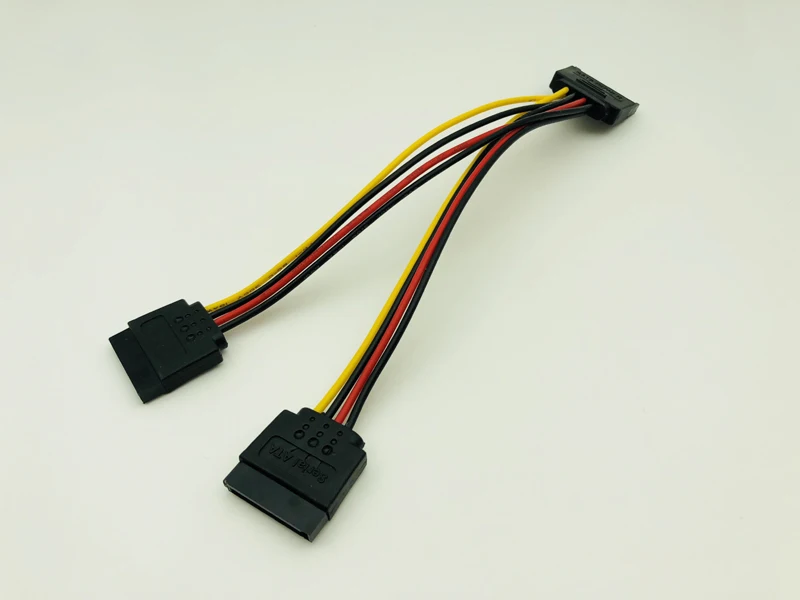 15Pin SATA Male to 2 Female 15Pin Serial ATA Power PC Computer Power Cable HDD Splitter Connector Cables for BTC ETH EOS Mining