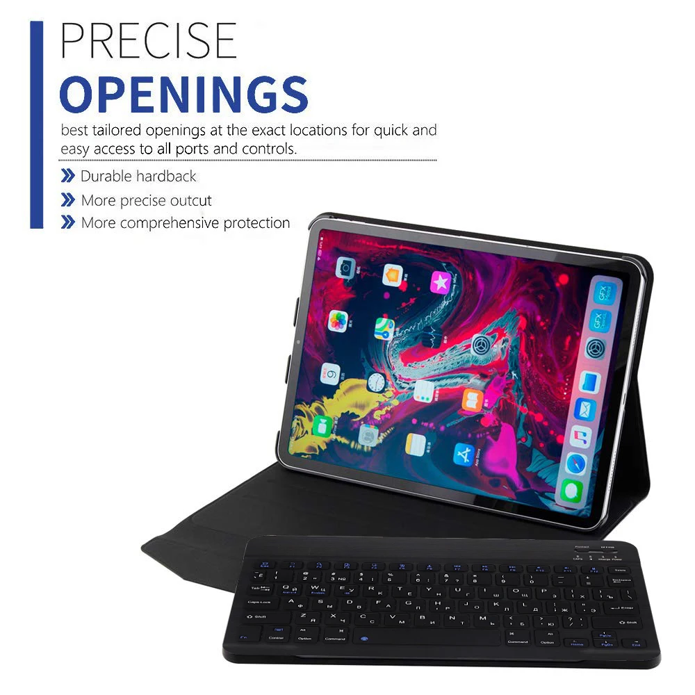 Русская клавиатура для iPad Pro 11 чехол смарт подставка с Bluetooth 2018 русская