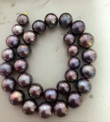 

HOT## Wholesale > stunning huge 13-15mm tahitian black red pearl necklace 17inch