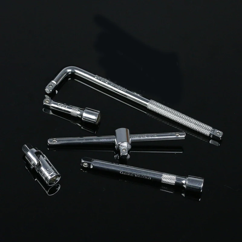 

1pc 1/4" Drive Socket Ratchet Long Extension Bar & Adapter Wrench Socket Tool L Type Bent Rod T Handle Sliding Bar