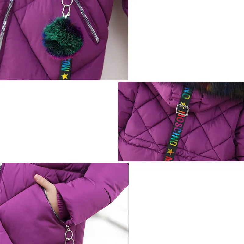 От 4 до 13 лет зимняя куртка для маленьких девочек парка Модные Многоцветный