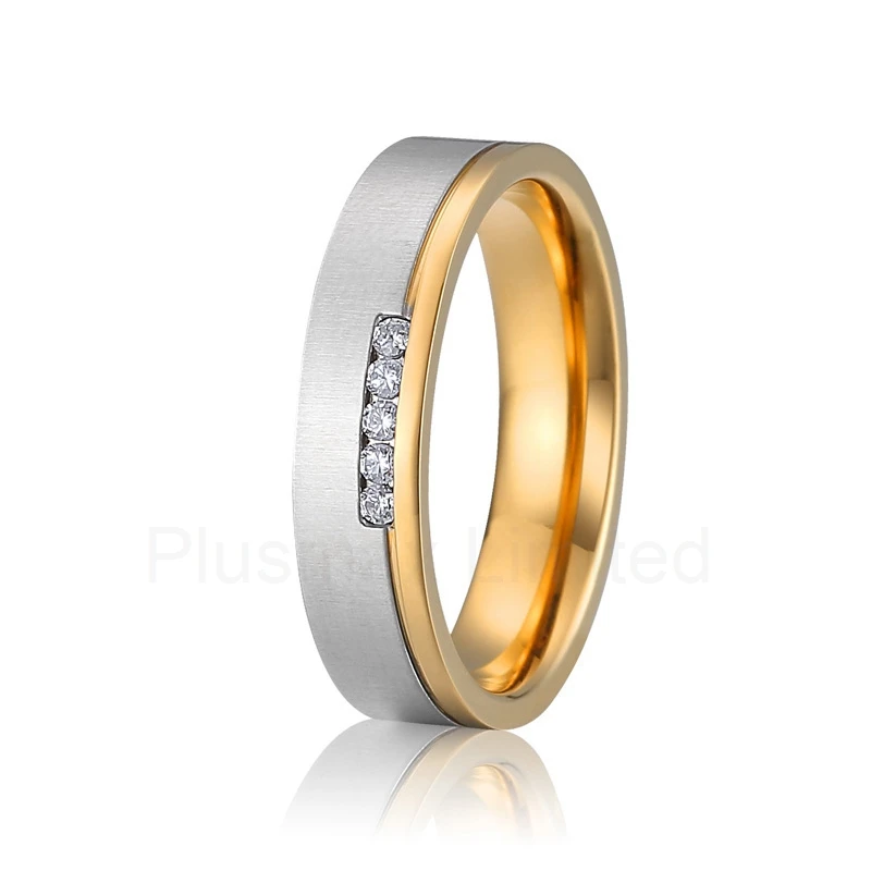 

Europe quality unique brushed titanium wedding band women jewelry silver rings
