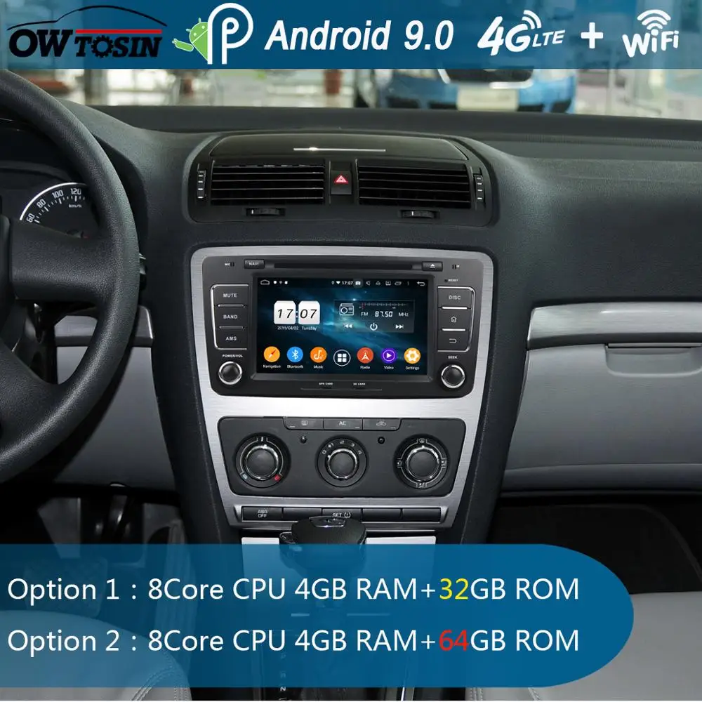 Best 8"IPS 1920*1080 8Core 4GB+64GB Android 9.0 Car DVD Player For Skoda Octavia 2009 2010 2011 2012 2013 2014 A5 Radio GPS Parrot BT 1