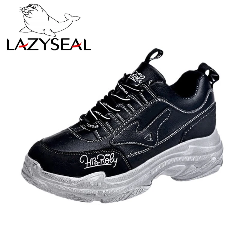 Женские ботинки на шнуровке LazySeal зимние платформе ботильоны из фетра обувь для