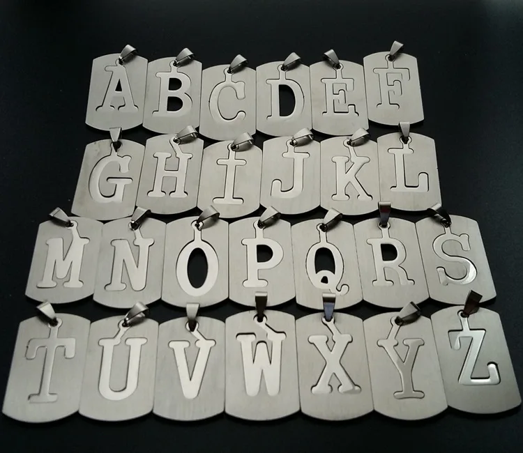 

stainless steel 26 English alphabet necklace English initial name symbol necklace detachable letter double layer text necklace