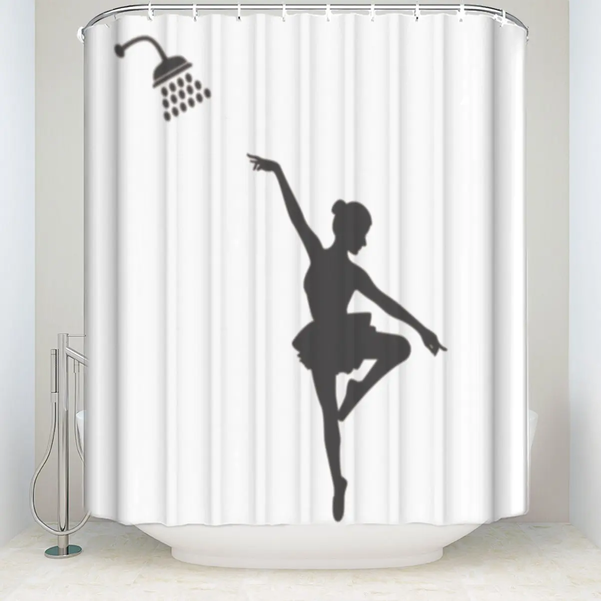 Ballet Dancer Theme Shower Curtains Insipidity Durable and 100
