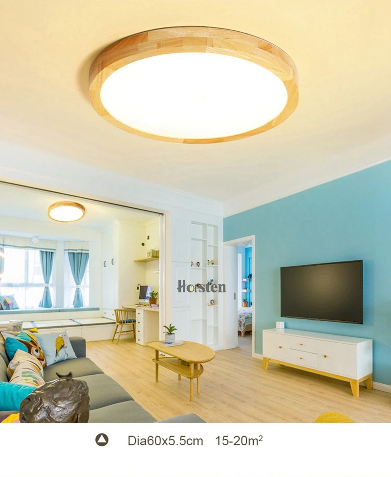 Nordic Simple Modern OAK Wood Ceiling Lamp Ultra thin Japanese LED Ceiling Lights For Bedroom Living Room Kitchen Study Balcony (5)