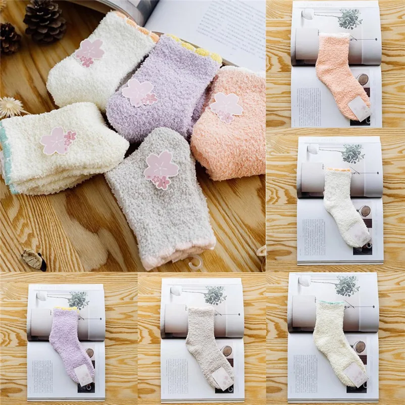 Women's Socks Thick Heavy Winter Warm Crew Solid Fuzzy Slipper Socksliva girl socks women winter warm socks for Female S27 (3)