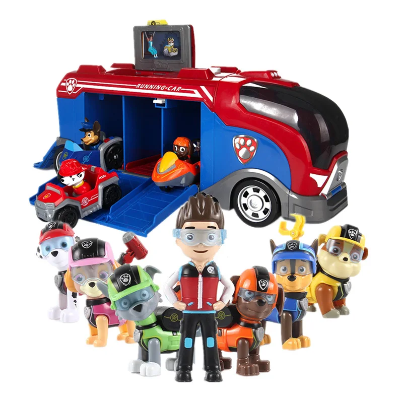

Genuine Paw Patrol Dog Toy Big Bus Sliding Team Big Truck Toy Music Rescue Team Patrulla Canina Toy Action Character Model Toy