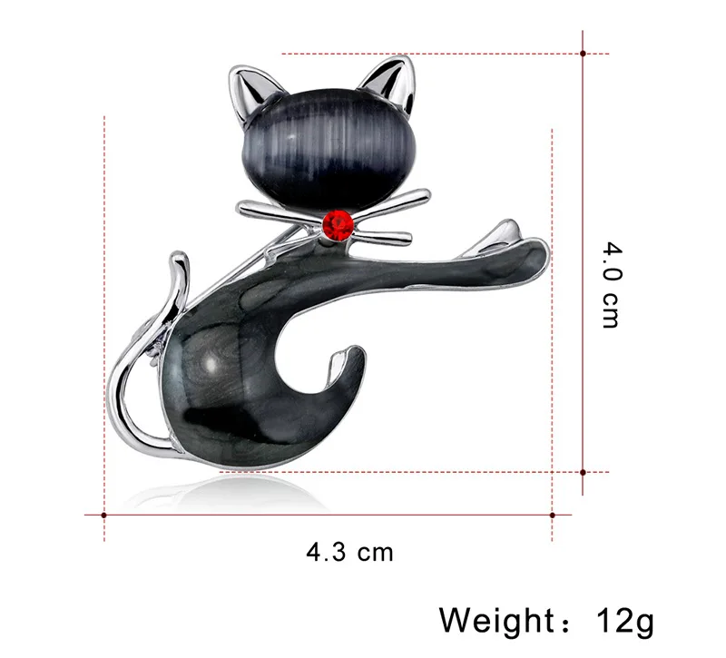 Яркая брошь в виде кошки, вечерние, Металлическая корона, синий кристалл, эмалированная булавка, черная брошь в виде животного для женщин, ювелирное изделие, аксессуары