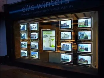 

Illuminated A4 LED Crystal Landscape Display Light Box for Property Estate Agent or Shop