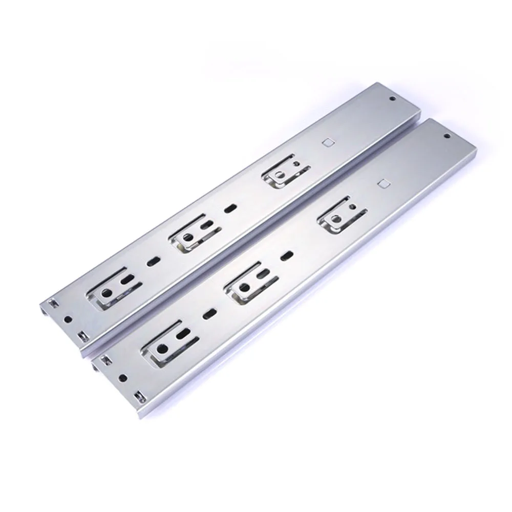 

12 inch three-quarter damping buffering rail track silencer furniture cabinet drawer extension sliding rail pulley White 2pcs