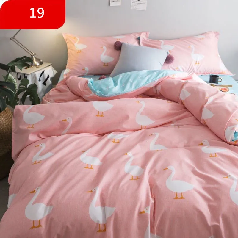 

4 Pcs Home Textile Autumn Dark-color Flower Series Bed Linens Bedding Sets Bed Set Duvet Cover Bed Sheet Mans Cover Set 2019