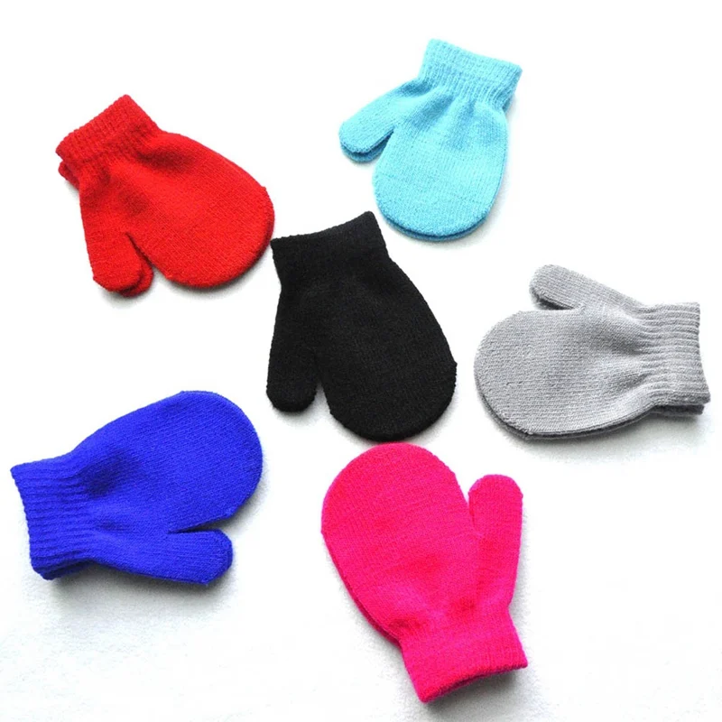 Winter Toddler Kids Gloves Baby Boy Girls Cute Soft Knitting Mittens Warm Gloves
