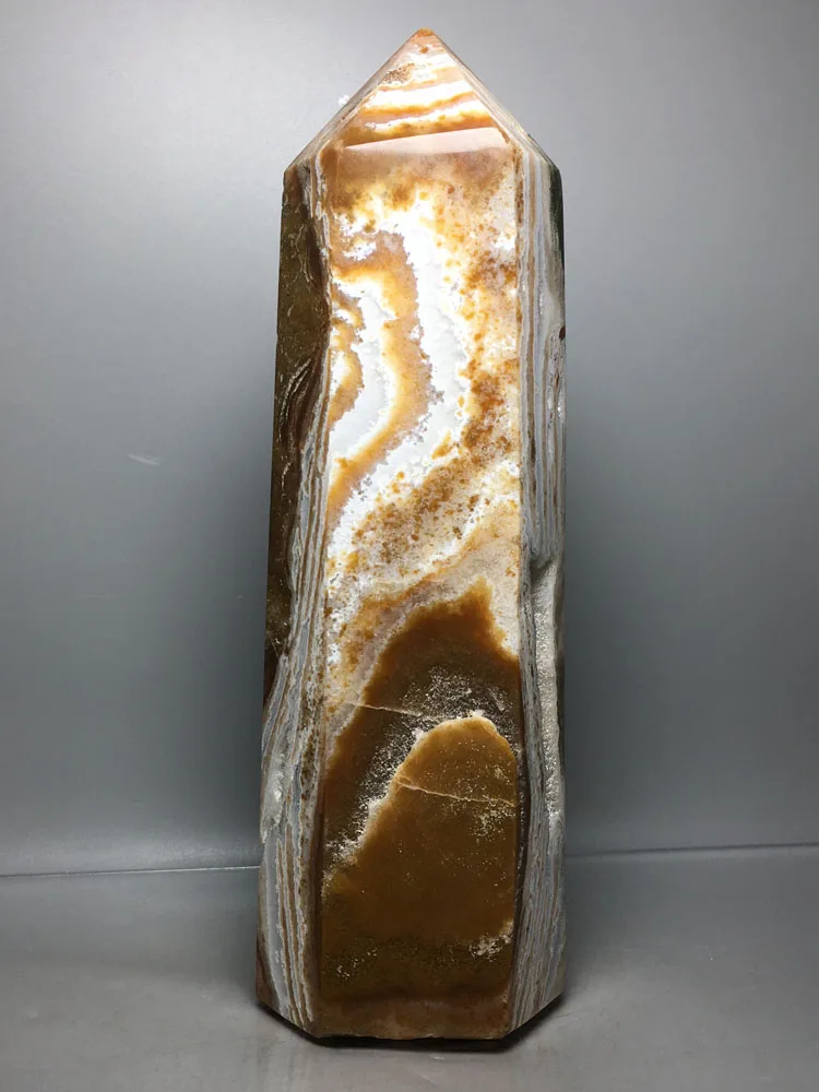 

821g high quality feng shui natural QUARTZ crystals healing stones OCEAN JASPER points wand