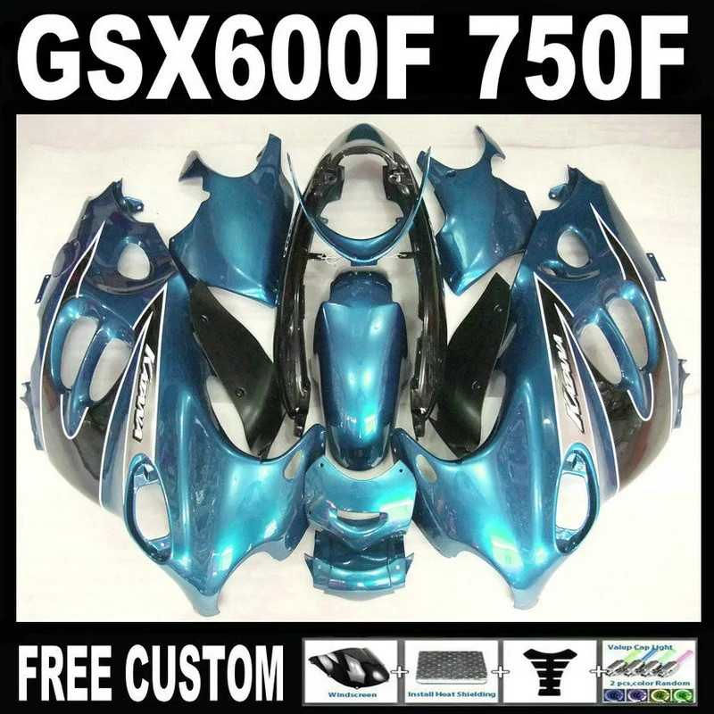 

High quality plastic fairing kit for Suzuki GSX 600F 750F 95 96 97-05 blue black fairings set GSX600F 1995 1996-2005 LM19