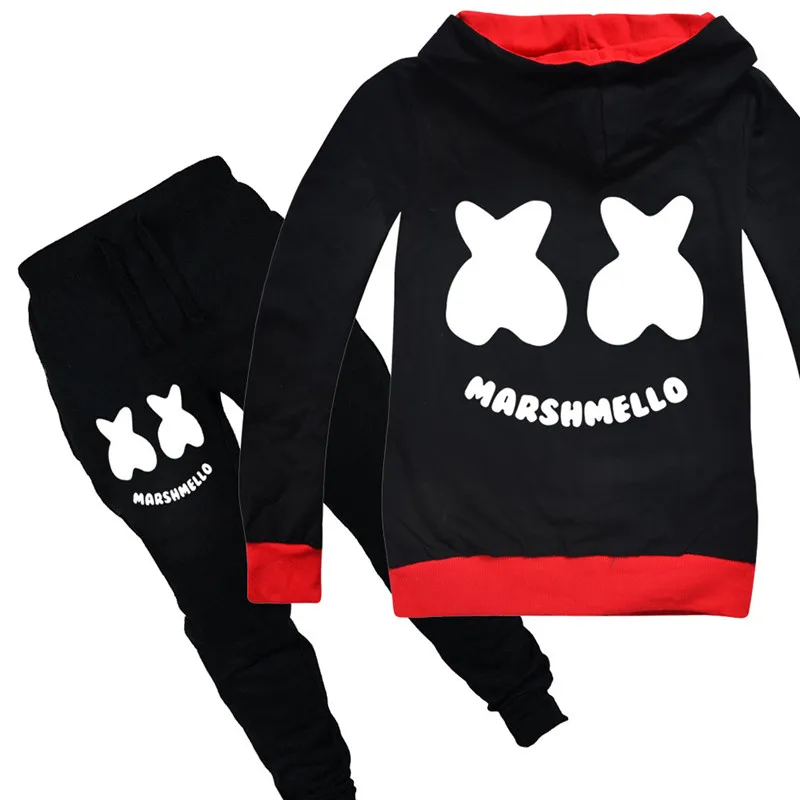 

2019 Marshmello Coat DJ Music Kids Boys Girls Clothes Tshirt Sets Cotton Children Fortnight T-shirts Tracksuits Hoodie Suit Set