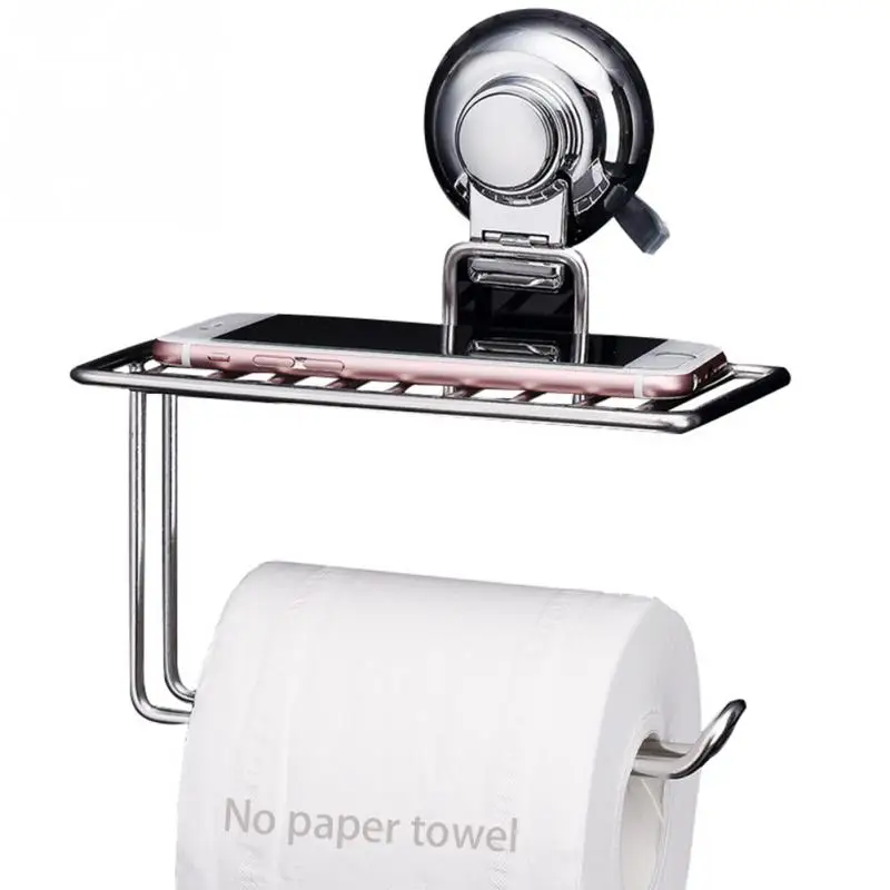 2 In 1 Stainless Steel Bathroom Toilet Paper Roll Holder Tissue Bar Holder Wall Mounted by Air Vacuum Suction Cup phone stand 2 In 1 Stainless Steel Bathroom Toilet Paper Roll Holder Tissue Bar Holder Wall Mounted by Air Vacuum Suction Cup phone stand