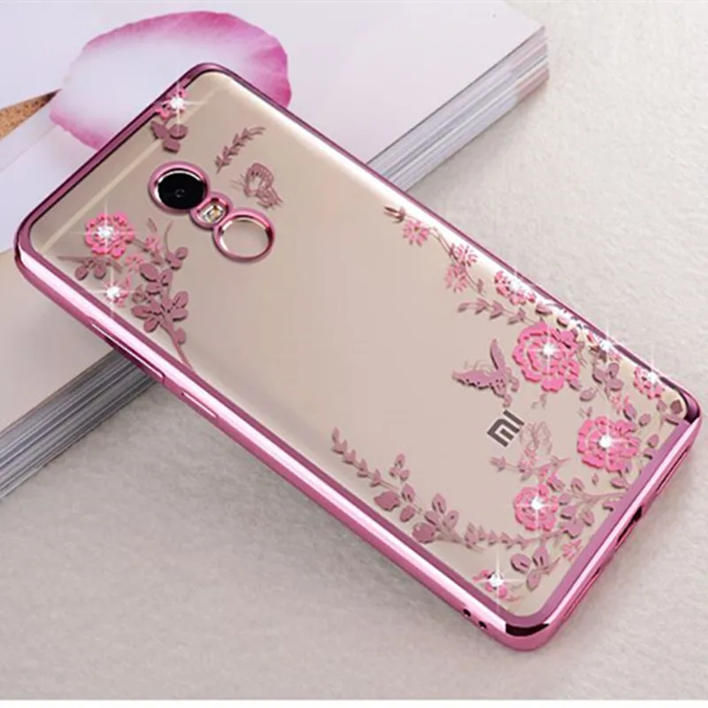 

Case for Xiaomi Redmi 5A 4X 4A 4 Pro 5 Plus Flower Bling Diamond Soft TPU Silicone cover for Redmi Note 4X 5A 4 Global Version