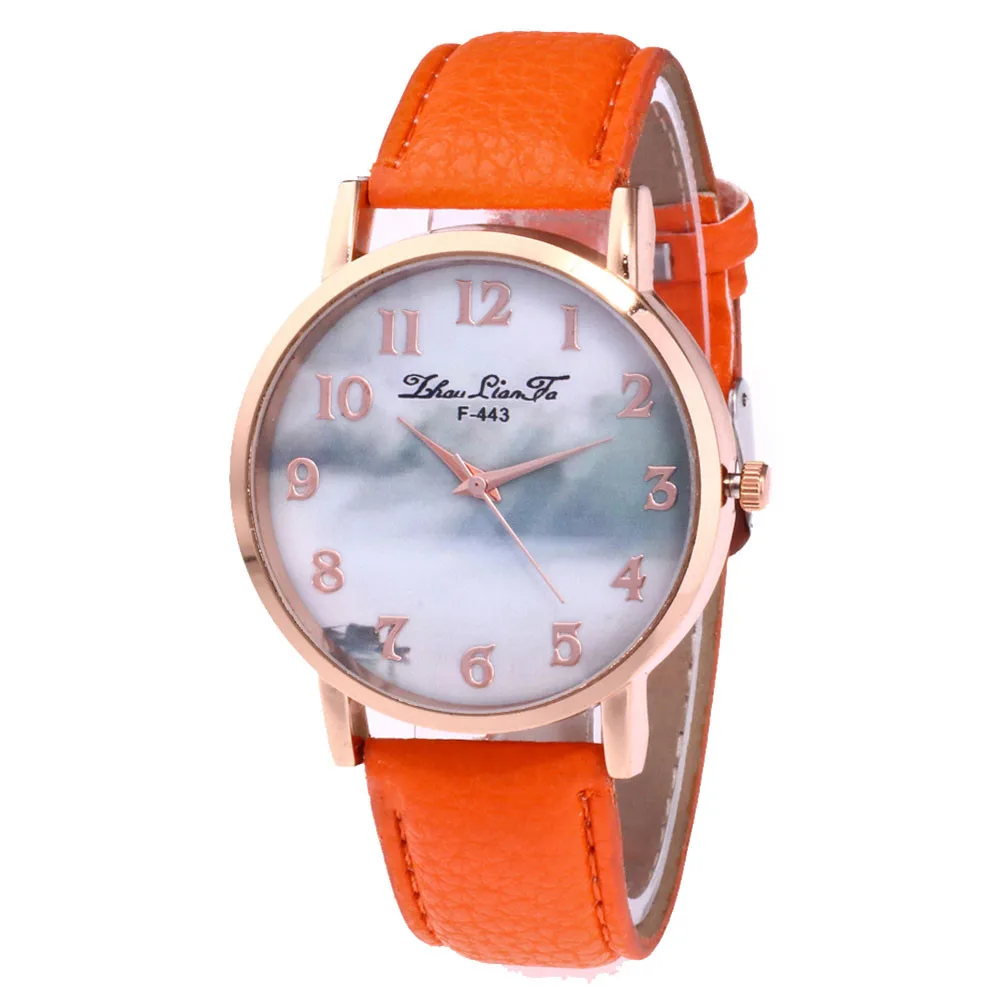 

zhoulianfa Luxury Brand Reloj hombre Fashion and Simple Round Dial Leather Band Women's Watches Analog Ladies Watches Female B50