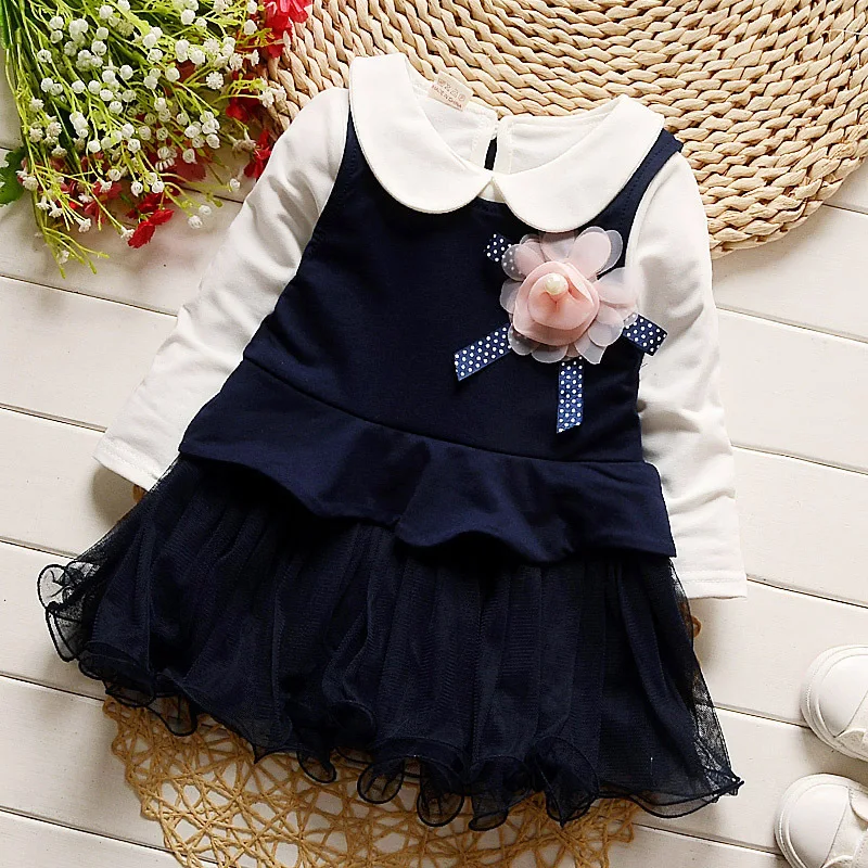 MBBGJOY Baby Girls Dresses Flower 2017 Spring Autumn 0 3Y Toddler Girl