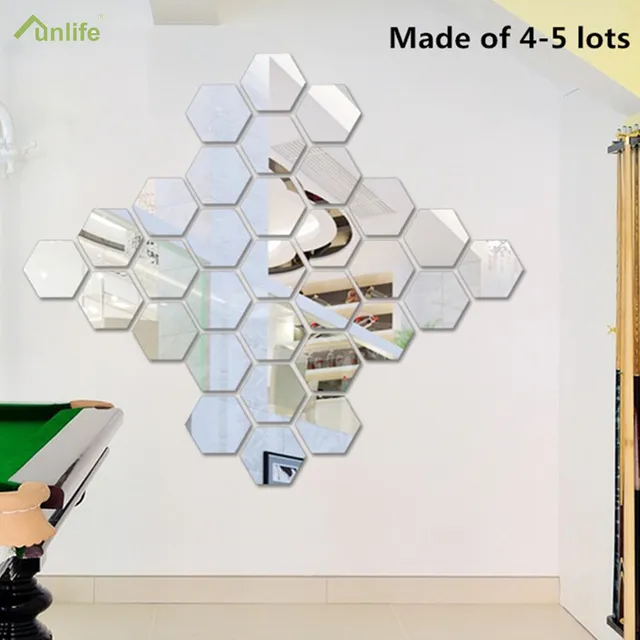 Funlife 16x18 Cm Hexagon Geometris Cermin Dinding Stiker 7 Buah Funlife 16x18 Cm Hexagon Geometris Cermin Dinding Stiker 7 Buah Ekstra Besar Diy Home Decor