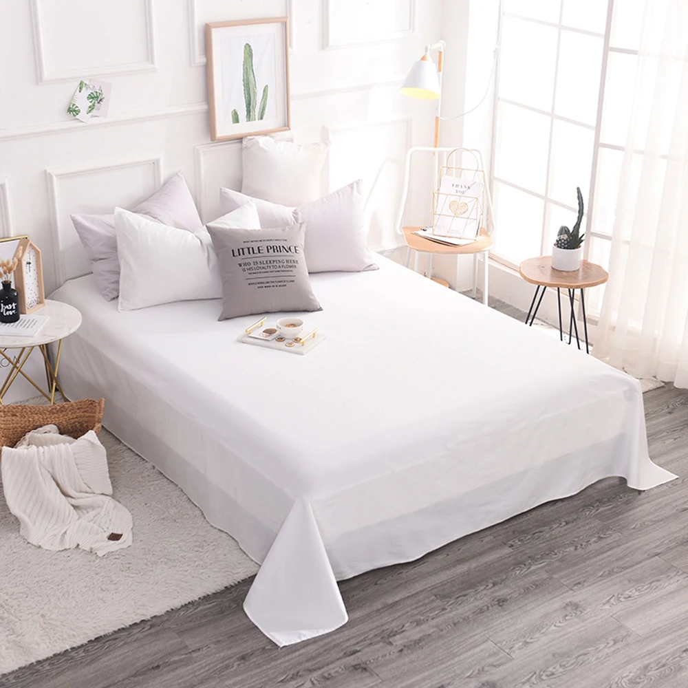 2018 بسيطة ورقة مسطحة (دون شريط مرن) فراش (مرتبة) السرير الغطاء الواقي لينة القطن Bedlinens غطاء سرير تخصيص حجم