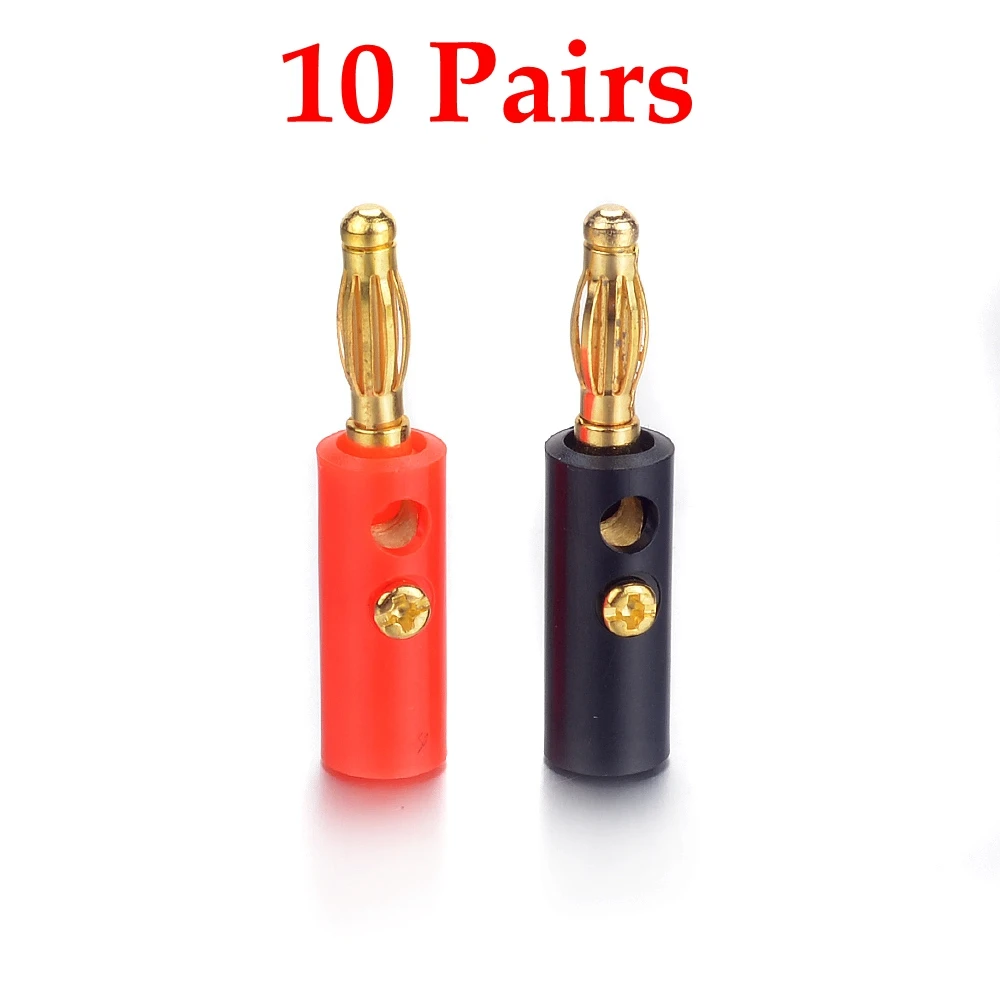 Hot Sale 10 Pairs 4mm Diameter Red & Black color Banana Plug Connectors