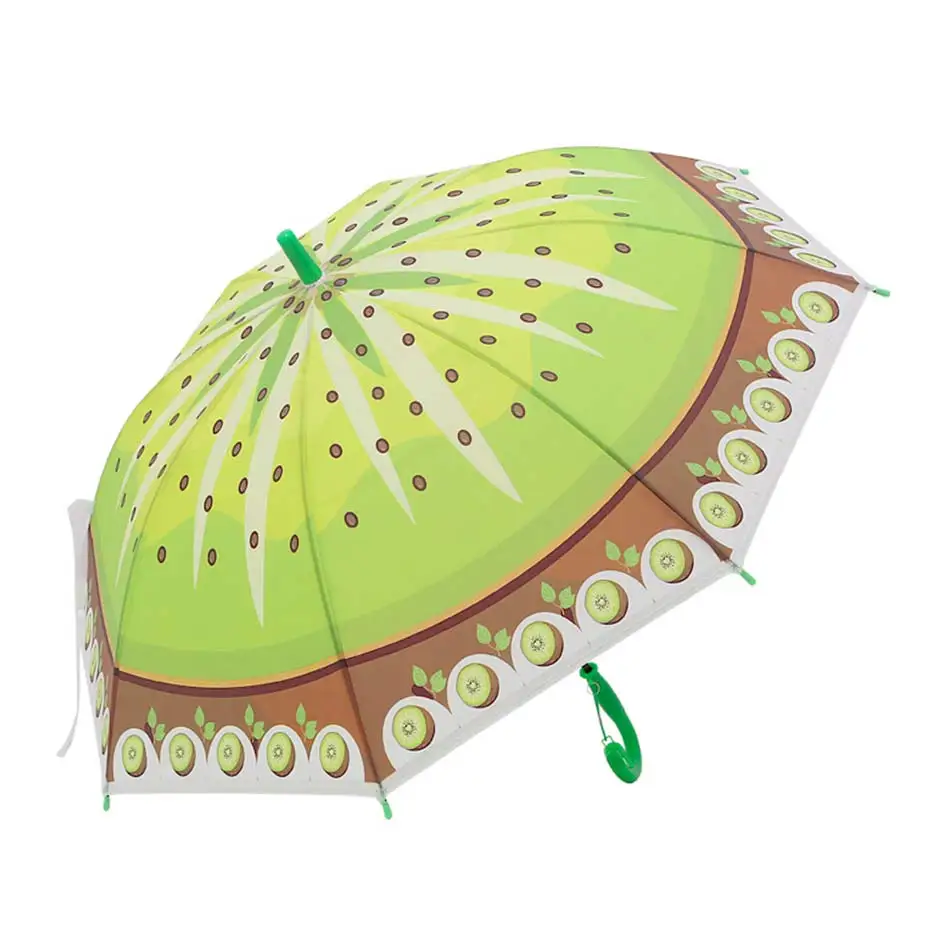 [Детский зонтик] изготовитель на заказ креативный мультяшный Детский прозрачный мини милый зонтик с длинной ручкой - Цвет: Зеленый