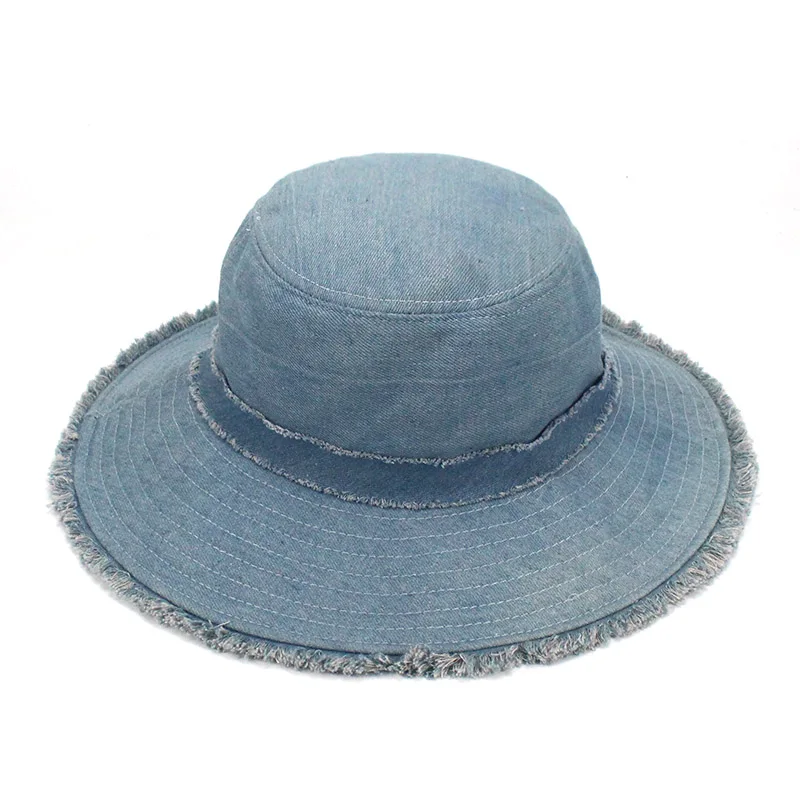 Женская джинсовая Панама, Мужская Корейская стильная повседневная ковбойская Рыбацкая шапка, модные весенне-летние крутые джинсы с кисточками, шляпы от солнца