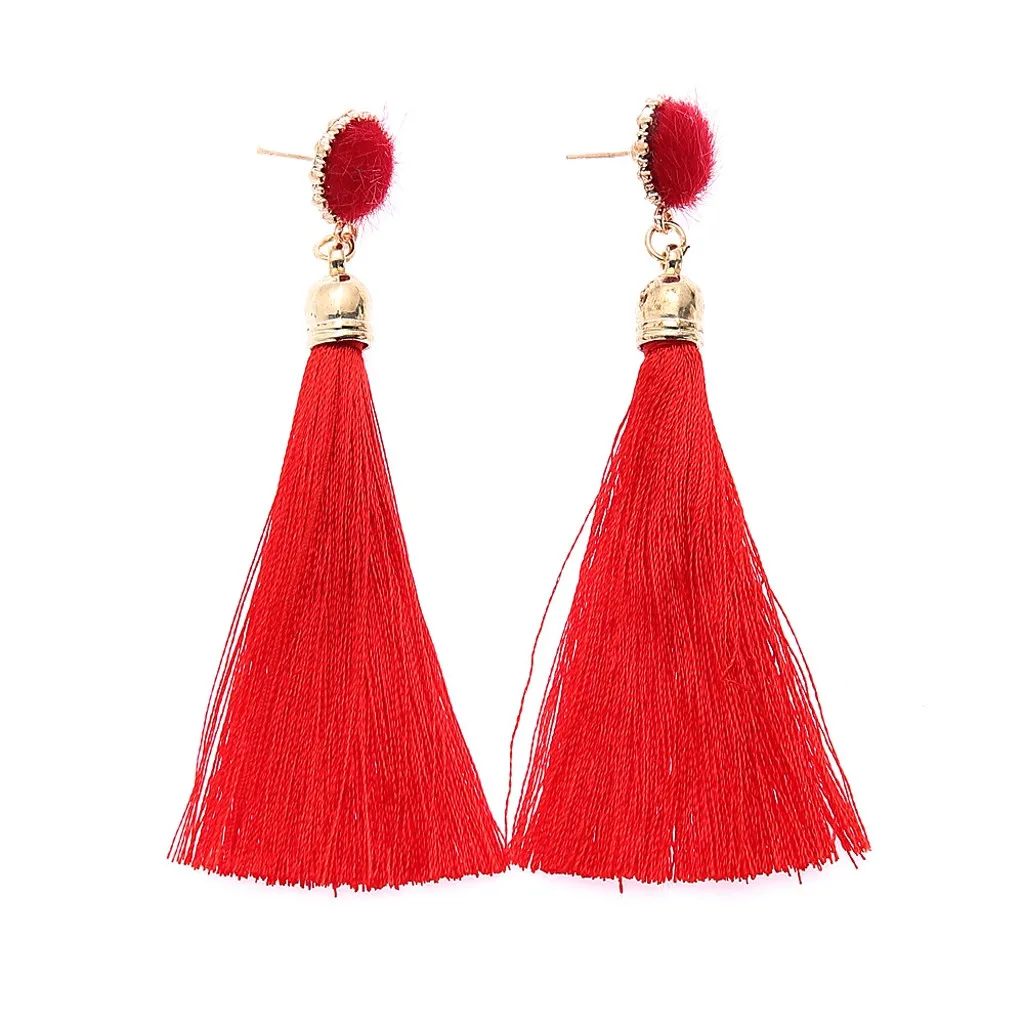 

Fringe Drop Earrings Handmade Shaped Fluff Tassel earrings Tassel Earrings