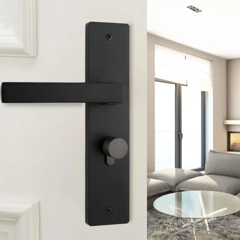 Easy Installation Sliding Door Lock Interior Black Lock Zinc Alloy With 2 Key Function Lock Stainless Steel Draw Tension Industrial Hardware