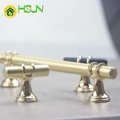 

Real gold handle black gold color single hole long handle zinc alloy modern simple luxury drawer cabinet door handle